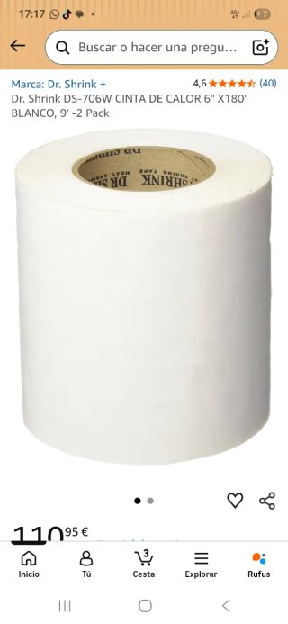 Cinta Dr. Shrink DS-706W 6 X180' Blanca