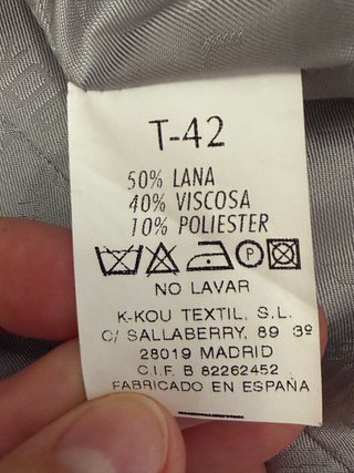 Elegante chaqueta paño 50% lana gris