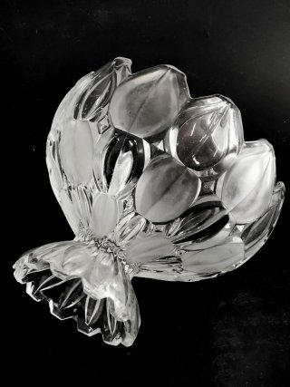 Centro tulipán de cristal esmerilado Bohemia Glass