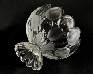 Centro tulipán de cristal esmerilado Bohemia Glass