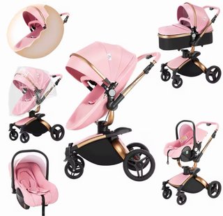 Coche Bebé Rosa 360° 3 en 1