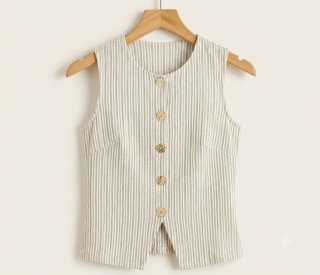 Conjunto Kiabi beige rayas