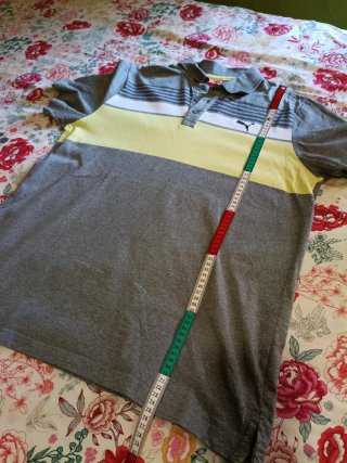 Polo Puma Talla XL Gris y Amarillo