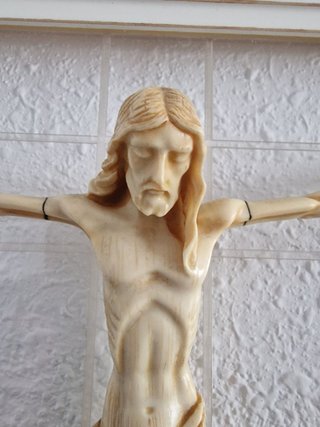 Cuadro Cristo Relieve Blanco
