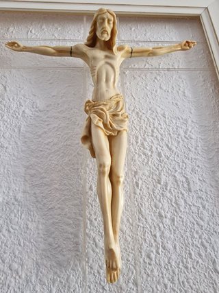 Cuadro Cristo Relieve Blanco