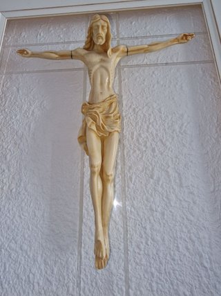 Cuadro Cristo Relieve Blanco