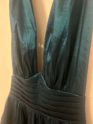 Vestido escote Halter Turquesa profundo