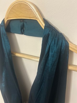 Vestido escote Halter Turquesa profundo