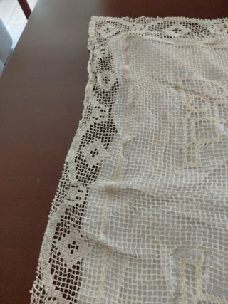 Tovaglietta uncinetto rete pescatore a mano cm 85x