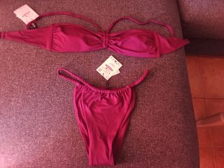 Bikini Cortinilla Zara Morado