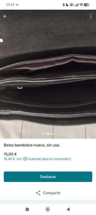 Bolso bandolera negro sin usar