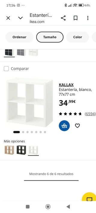 Dos Estanterías Kallax Ikea Blancas 77x77cm