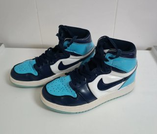 Zapatillas Nike Botín Azul y Blanco