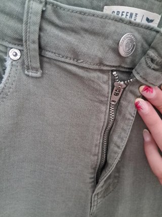 Pantalón cargo denim verde