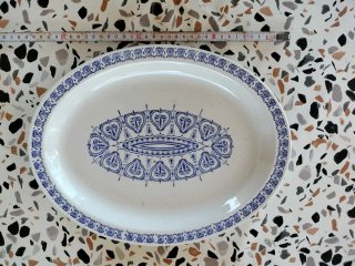Bandeja de porcelana con diseño azul 35 cm.