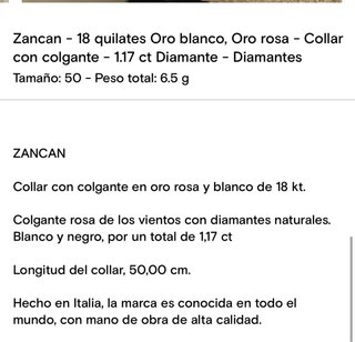Collar Zancan Oro Blanco y rosa con diamantes