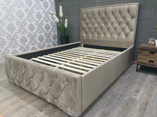Cama Matrimonio Cabecero Beige TERCIOPELO