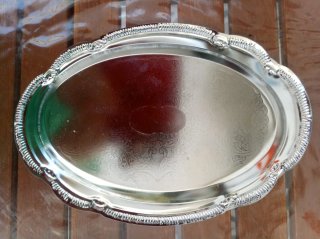 Juego de 2 bandejas plateadas