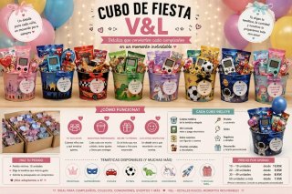 Cubos de fiesta para cumpleaños