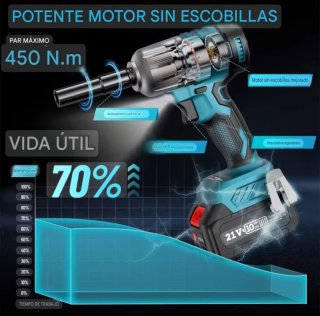 Llave Impacto Inalámbrica SeeSii (2 Baterías)