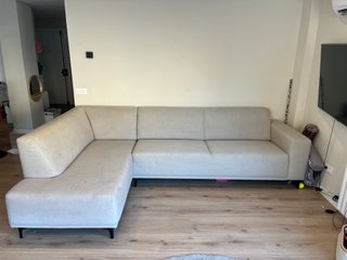 Sofá esquinero 5 plazas beige
