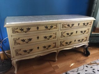 Cabecero antiguo madera capitoné beige/tela