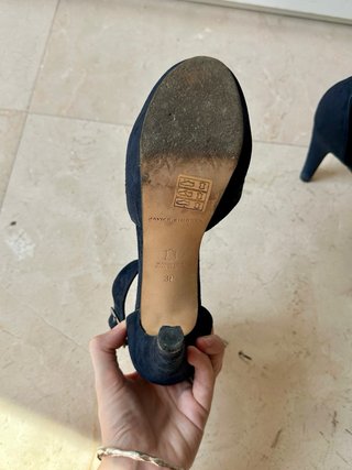 Sandalias de tacón azul Javier Simorra