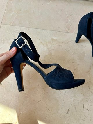 Sandalias de tacón azul Javier Simorra
