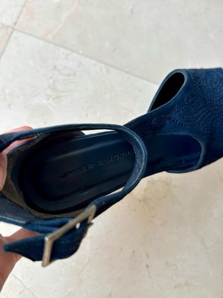 Sandalias de tacón azul Javier Simorra