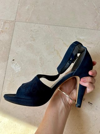 Sandalias de tacón azul Javier Simorra
