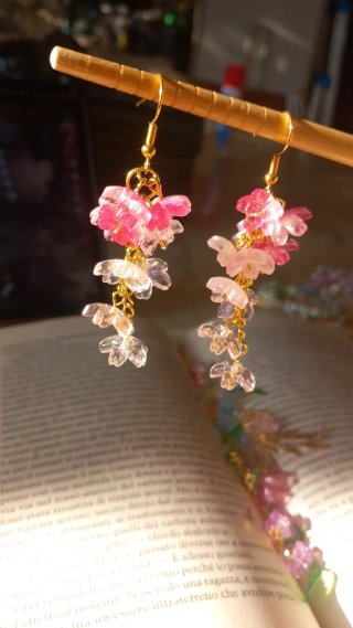 Orecchini handmade Sakura pendenti