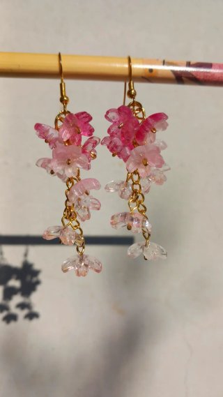 Orecchini handmade Sakura pendenti