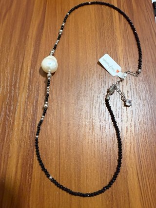 Collar Perla Barroca 18mm Espinela Plata Acero