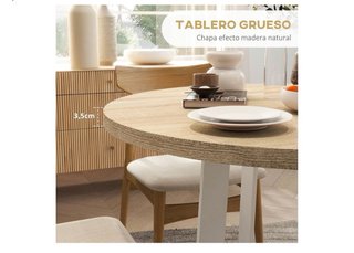 Mesa Comedor Redonda Madera y Metal
