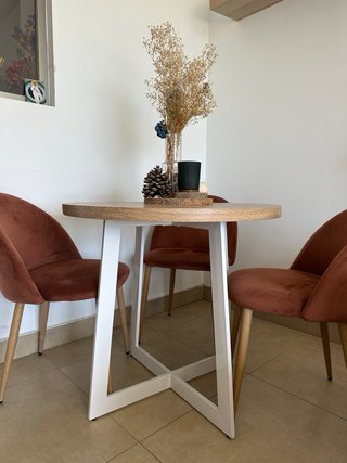 Mesa Comedor Redonda Madera y Metal