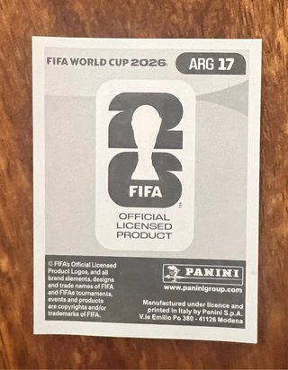 Cromo Panini Mundial 2026 Messi Argentina