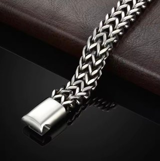 Pulsera Acero Doble Hilera 21cm