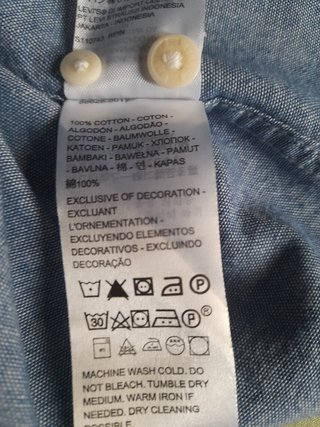 Camisa Levi's Hombre Azul Manga Larga