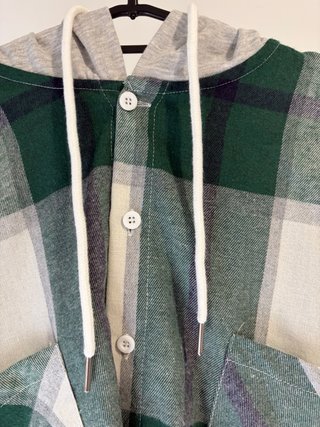 Camisa con capucha Shein cuadros verde Talla S
