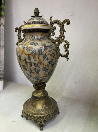 Jarrón Chino Cerámica y Metal 45cm