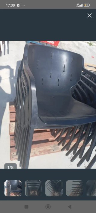 Lote 8 Sillas Negras Plástico