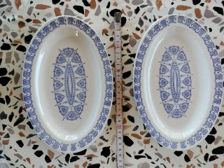 2 Bandejas Porcelana Azul y Blanco 23cm