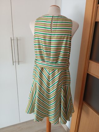 Vestido de rayas verde talla L