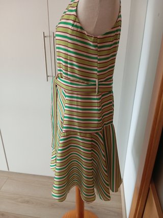 Vestido de rayas verde talla L