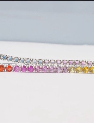 Pulsera Zafiros Oro Blanco Joyería italiana Corvin
