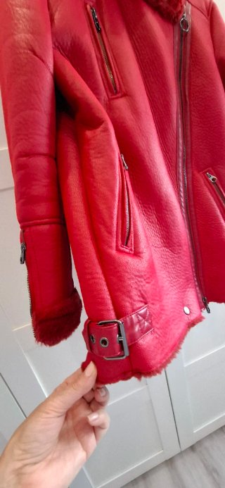 Chaqueta Biker Roja Bershka