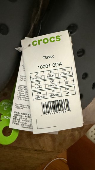Crocs Clásicas Talla 43-44. Color gris. Originales