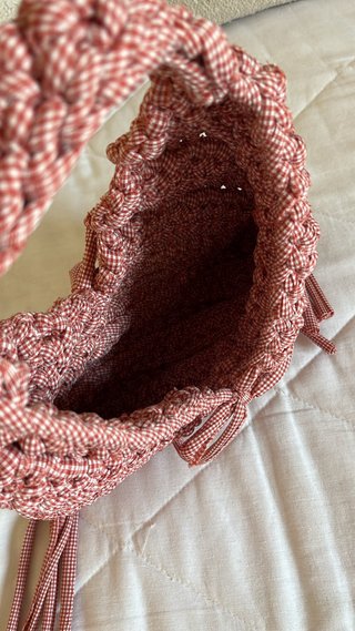 Bolso crochet mediano vichy
