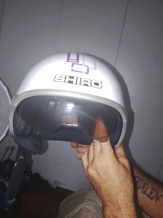 Casco Shiro Moto Abierto Blanco