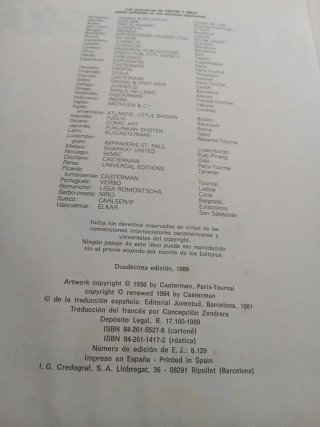 Libro La isla negra,las aventuras de Tintin 1989.